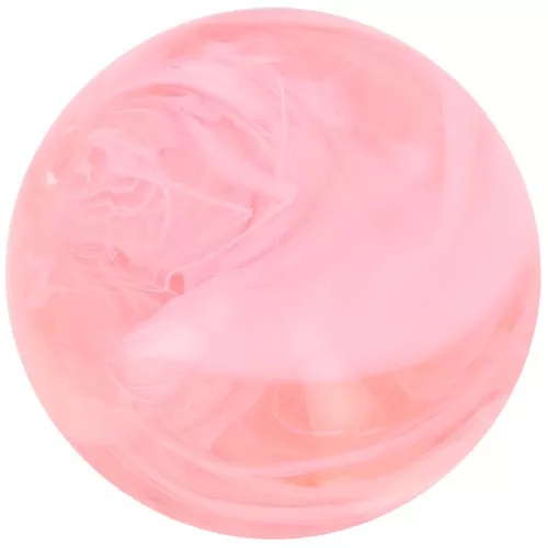 Cuenta de resina transparente 12 mm - Rosa jaspeado x6