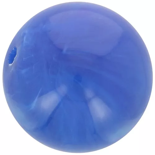 Cuenta de resina opaca 12 mm - Azul real jaspeado x6