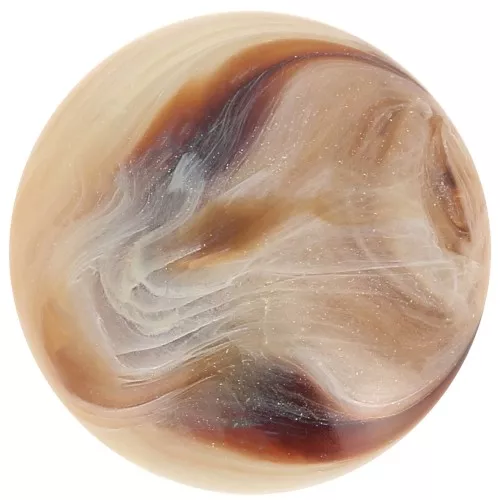 Cabujón redondo de 14 mm en resina opaca - Beige - Marrón jaspeado x1