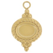Colgante étnico 22x13 mm para cabujón 8x6 mm - Acero inoxidable 316L dorado x1|raw }}