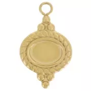 Colgante étnico 22x13 mm para cabujón 8x6 mm - Acero inoxidable 316L dorado x1