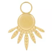 Colgante étnico texturizado de 13x10 mm para cabujón de 4 mm - Acero inoxidable 316L doradox1