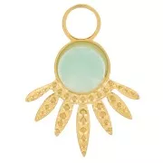 Colgante étnico texturizado de 13x10 mm para cabujón de 4 mm - Acero inoxidable 316L doradox1