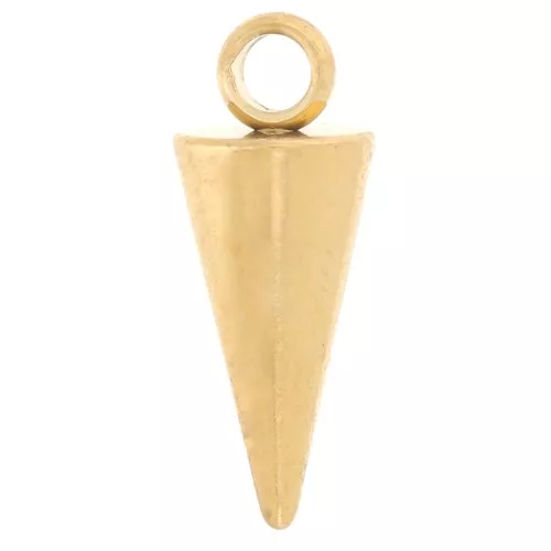 Dije de cono - pala 12,5x5 mm - acero inoxidable304L Dorado x1