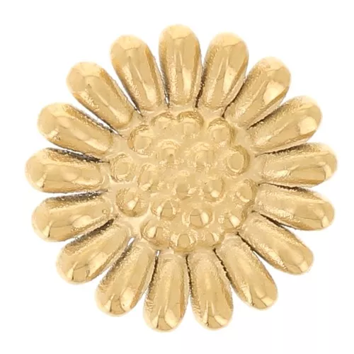 Elemento floral adhesivo 7 mm - Motivo margarita - Acero inoxidable 304L Oro x1