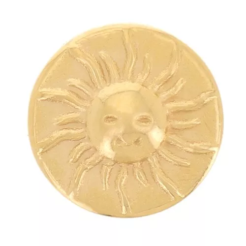 Elemento adhesivo redondo de 7,5 mm - Motivo sol - Acero inoxidable 304L Oro x1