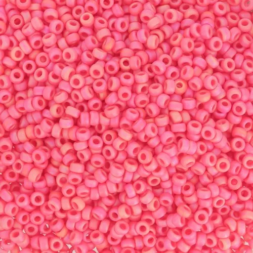 Rocaille Miyuki 15/0 407FR - Rojo Bermellón opaco mate AB x8g