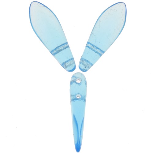 Dagas de vidrio 5x16 mm - Aguamarina x50