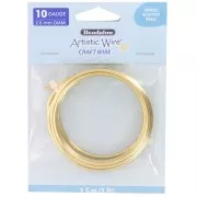 Hilo de latón Artistic Wire de 2,5 mm - sin tratar, con protección antioxidante x 1,5 m