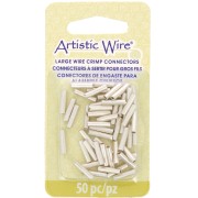 Tubos conectores de engaste para cables de calibre 14, plateados y resistentes al deslustre, paquete de 50 unidades