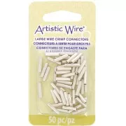 Tubos conectores de engaste para cables de calibre 14, plateados y resistentes al deslustre, paquete de 50 unidades