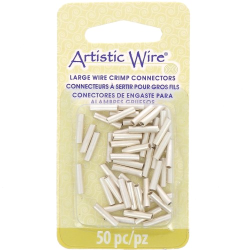 Tubos conectores de engaste para cables de calibre 14, plateados y resistentes al deslustre, paquete de 50 unidades