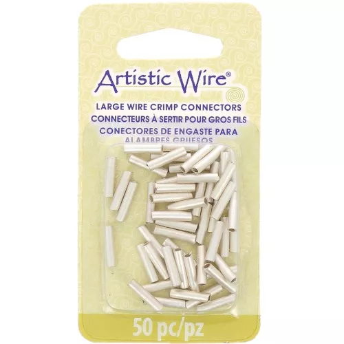 Tubos conectores de engaste para cables de calibre 14, plateados y resistentes al deslustre, paquete de 50 unidades