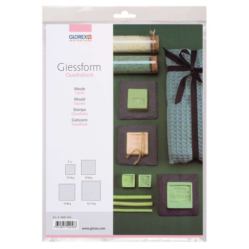 Set de 5 moldes para jabón - Cuadrado - Transparente x1