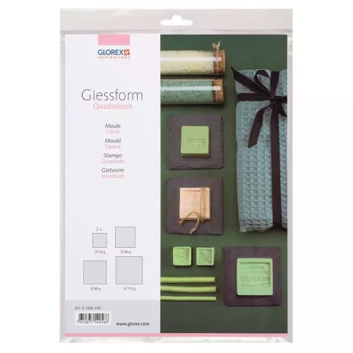 Set de 5 moldes para jabón - Cuadrado - Transparente x1
