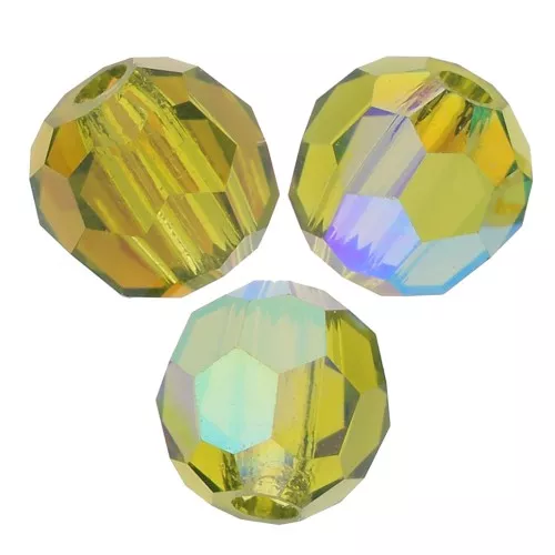 Preciosa perlas facetadas redondas - Perla redonda 3 mm - Olivino AB x20