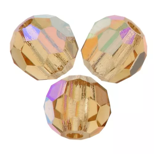 Perlas facetadas redondas Preciosa - Cuenta redonda 3 mm - Topacio claro de Colorado AB x20