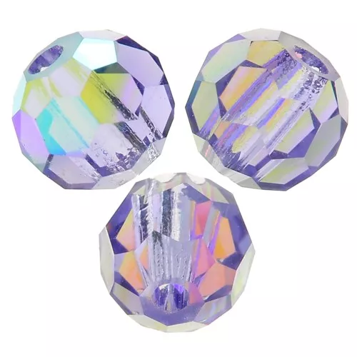 Perlas facetadas redondas Preciosa - Cuenta redonda 3 mm - Tanzanita AB x20