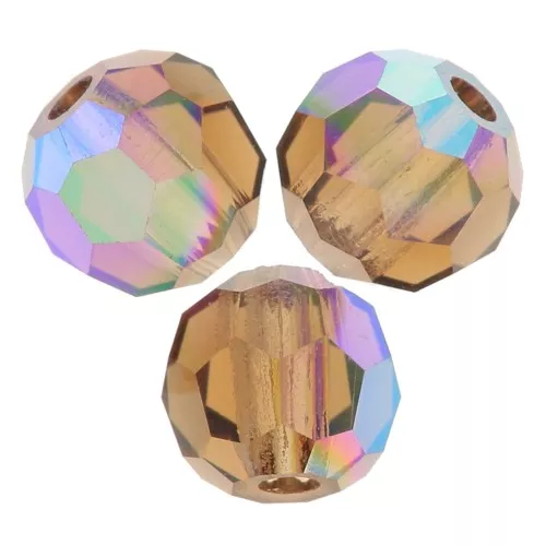 Preciosa perlas facetadas redondas - Perla redonda 3 mm - Topacio ahumado AB x20