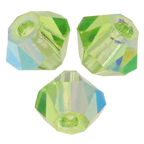 Preciosa cristal de 3 mm - MC Bead Rondell - Peridot Glitter x30