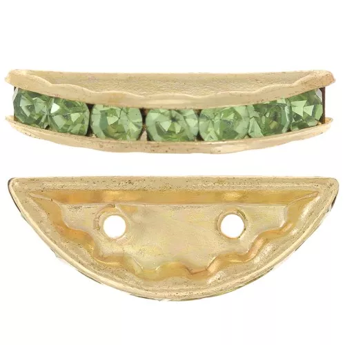 Rondel Media Luna 20x9 mm dorado Peridot x1