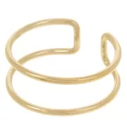 Anillo doble ajustable - Talla 54 a 57 - Oro laminado (Gold Filled) x1