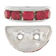 Rondel Media Luna 14x8 mm plateado Light Siam x1