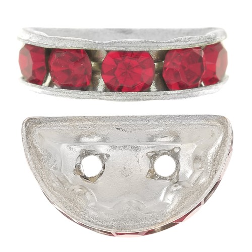 Rondel Media Luna 14x8 mm plateado Light Siam x1