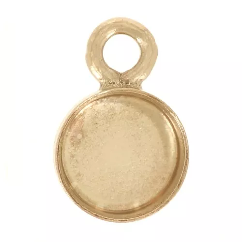 Colgante redondo para cabujón base plana 3 mm - Oro laminado (Gold Filled) x1