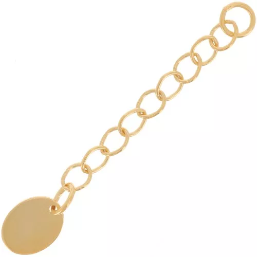 Alargador de cadenita 35mm con charm marcado 1/20 14K Gold Filled (oro laminado)x1