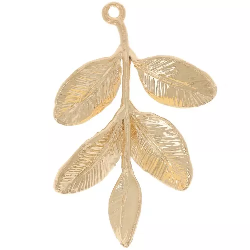 Colgante de hoja de 31 mm, dorado oro fino x1