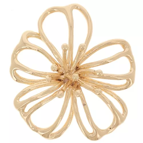 Colgante flor 18x20 mm Dorado con oro fino x1