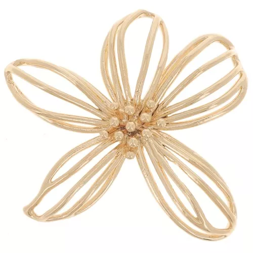 Colgante flor hueca 28x29 mm Dorado con oro fino x1