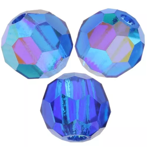 Preciosa perlas facetadas redondas - Cuenta redonda 4 mm - Capri blue AB x20