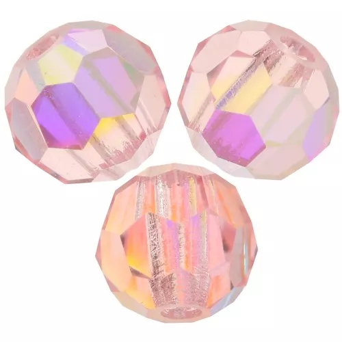 Preciosa perlas facetadas redondas - Perla redonda 4 mm - Rosa claro AB x20