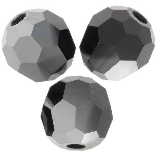 Preciosa perlas facetadas redondas - Perla redonda 4 mm - Jet Hematite Half x20