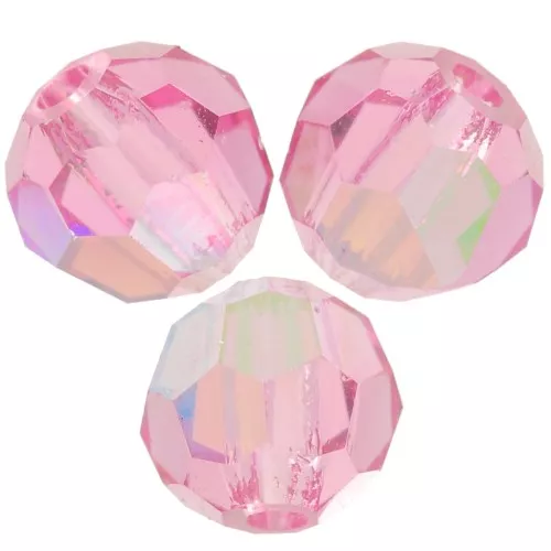 Perlas facetadas redondas Preciosa - Cuenta redonda 4 mm - Rosa AB x20