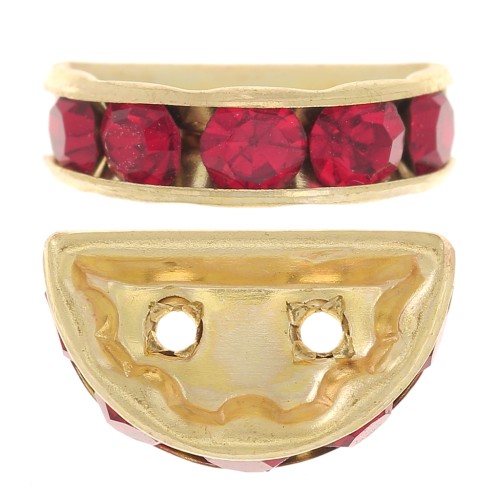 Rondel Media Luna 14x8 mm dorado Light Siam x1