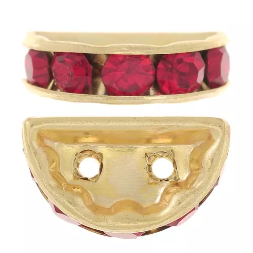Rondel Media Luna 14x8 mm dorado Light Siam x1