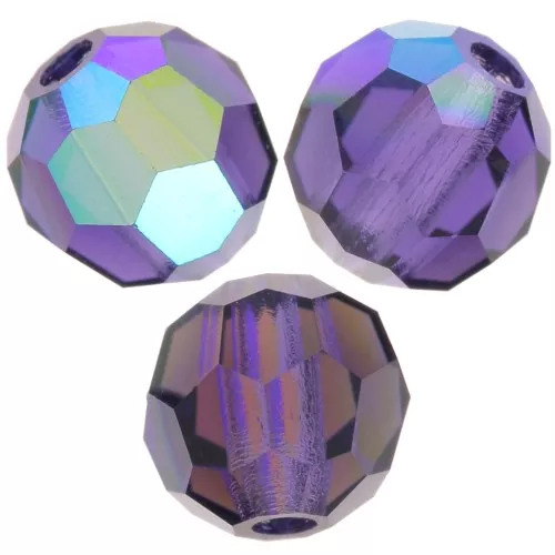 Perlas facetadas redondas Preciosa - Cuenta redonda 4 mm - Tanzanita profunda AB x20
