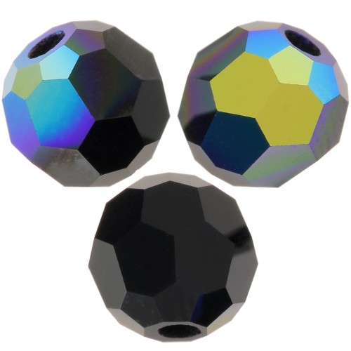 Preciosa perlas facetadas redondas - Perla redonda 4 mm - Jet AB x20