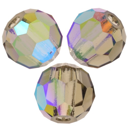 Preciosa perlas facetadas redondas - Perla redonda 4 mm - Diamante negro AB x20