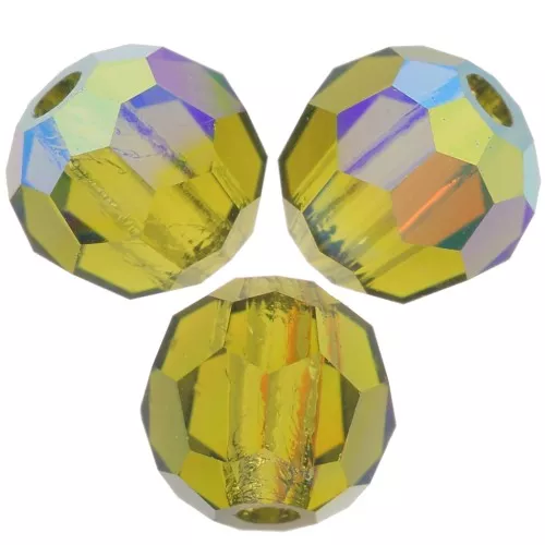 Preciosa perlas facetadas redondas - Perla redonda 4 mm - Olivino AB x20