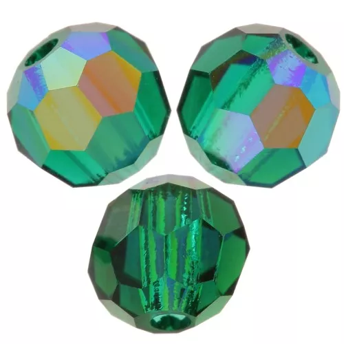 Preciosa perlas facetadas redondas - Perla redonda 4 mm - Esmeralda AB x20
