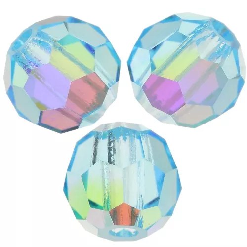 Preciosa perlas facetadas redondas - Perla redonda 4 mm - Aqua Bohemica AB x20