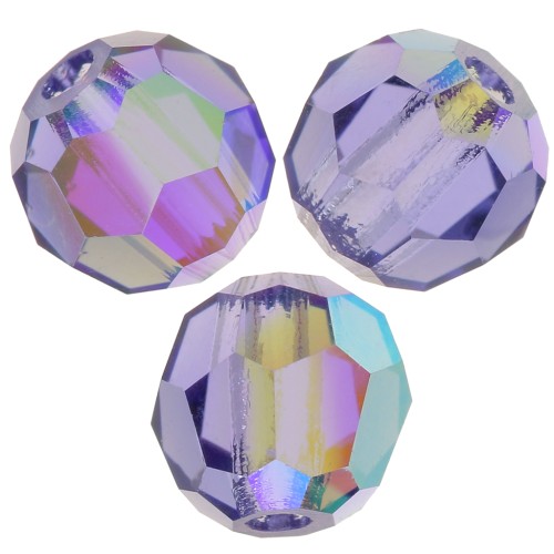 Perlas facetadas redondas Preciosa - Round Bead 4 mm - Tanzanite AB x20