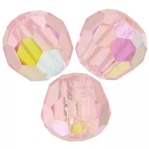 Perlas facetadas redondas Preciosa - Cuenta redonda 4 mm - Pink Sapphire AB x20