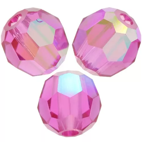 Preciosa perlas facetadas redondas - Perla redonda 4 mm - Fucsia AB x20