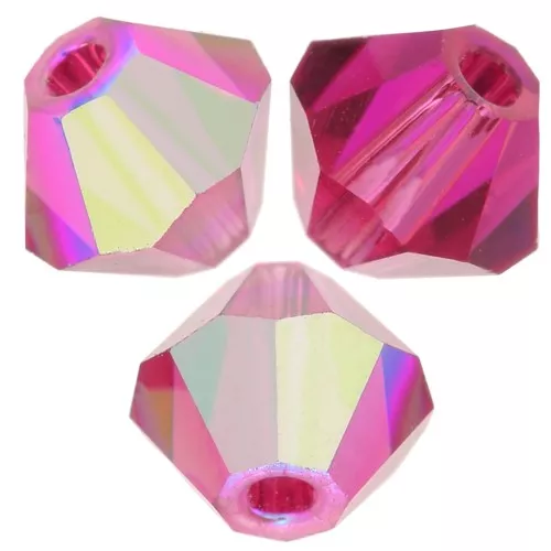 Tupis de Cristales de Preciosa 4 mm-MC Bead Rondell- Fuchsia Glitter x30