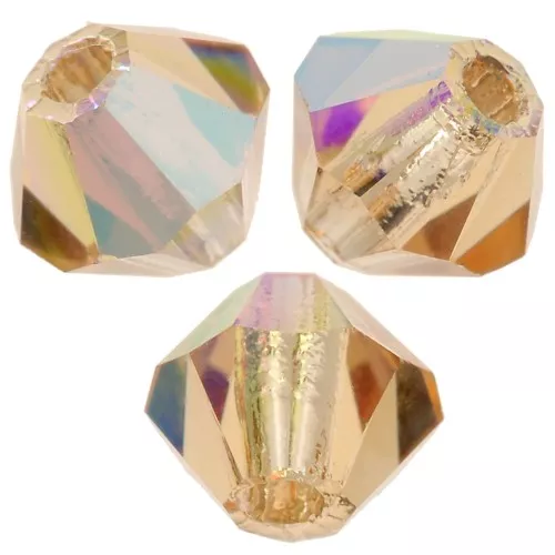 Tupis de Cristales de Preciosa 4 mm-MC Bead Rondell- Light colorado Topaz Glitter